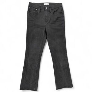 Madewell Jeans Womens 28 Washed Black Cali Demi-Boot Raw Hem Kick Flare Stretch